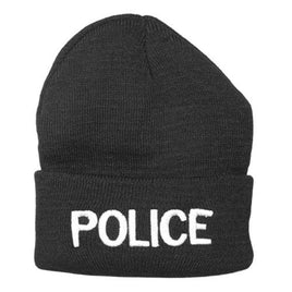 POLICE HAT EMBROIDERED WATCH CAP