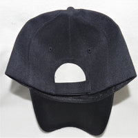 HAT NAVY EMBROIDERED BLACK BALL CAP