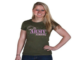 WOMENS T SHIRT ARMY GRAPHIC ROSE & HELMET