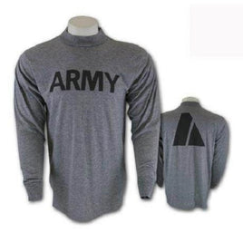 USGI ARMY MILITARY PT T-SHIRT LONG SLEEVE WITH LOGO